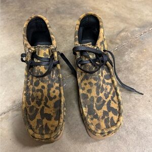 cheetah print clark’s size 8